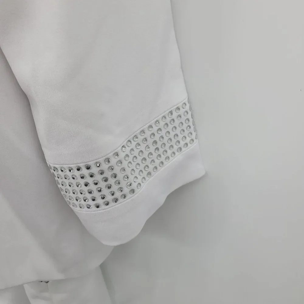 Vintage 80's Lisa Renee‎ Bridal Skirt Set 18W White Rhinestones 2pc Elvis Vegas